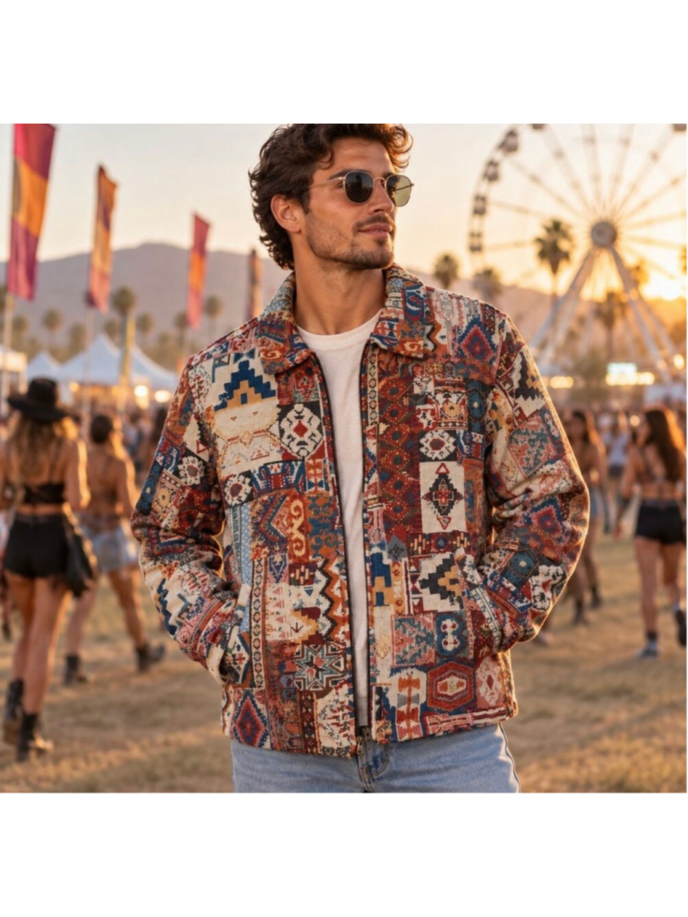 Lark & Owl OG Woven Mosaic Woven Jacquard Size M Red Blue